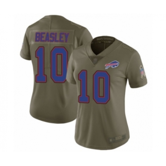 Women's Buffalo Bills #10 Cole Beasley Limited Olive 2017 Salute to Service Football Jersey - Ujersey