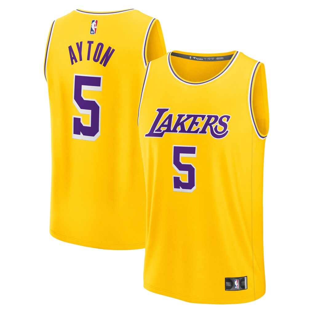Men's Los Angeles Lakers Deandre Ayton Fanatics Gold Fast Break Replica Player Jersey - Icon Edition - SUjersey01