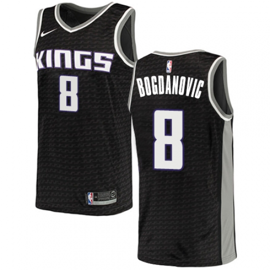 Youth Nike Sacramento Kings #8 Bogdan Bogdanovic Swingman Black NBA Jersey Statement Edition - Ujersey