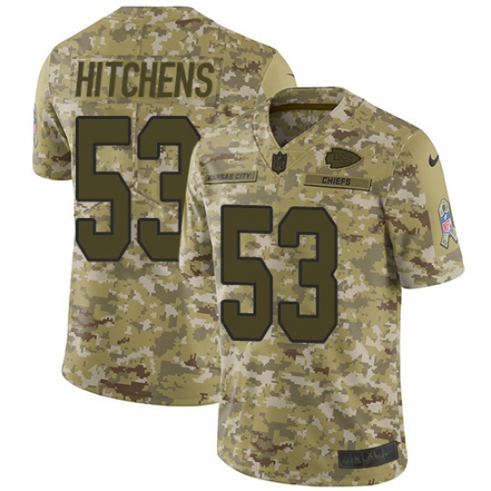 Youth Nike Kansas City Chiefs #53 Anthony Hitchens Limited Camo 2018 Salute to Service NFL Jersey - Ujersey
