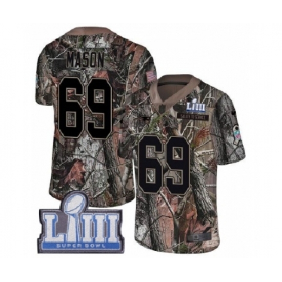 Youth Nike New England Patriots #69 Shaq Mason Camo Untouchable Limited Super Bowl LIII Bound NFL Jersey - Ujersey