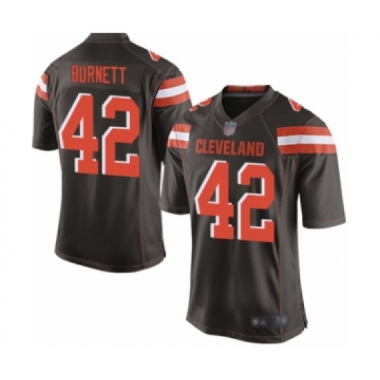 Men's Cleveland Browns #42 Morgan Burnett Game Brown Team Color Football Jersey - Ujersey