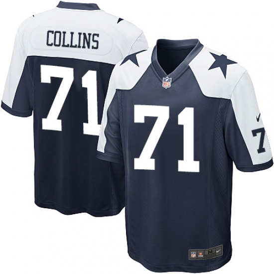 Men's Nike Dallas Cowboys #71 La'el Collins Game Navy Blue Throwback Alternate NFL Jersey - Ujersey
