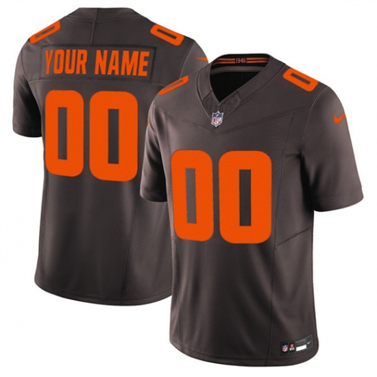 Men's Cleveland Browns Active Player Custom Brown 2025 F.U.S.E. Alpha Dawg Limited Football Stitched Jersey - Ujersey