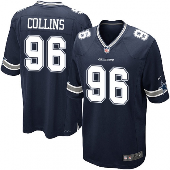 Men's Nike Dallas Cowboys #96 Maliek Collins Game Navy Blue Team Color NFL Jersey - Ujersey