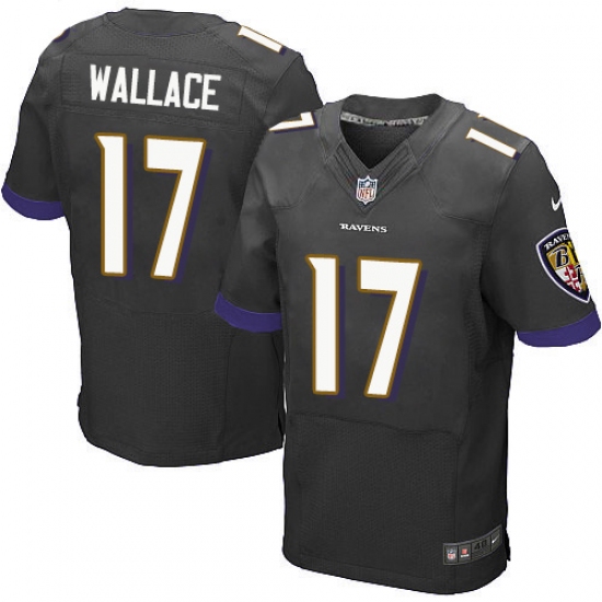 Men's Nike Baltimore Ravens #17 Mike Wallace Elite Black Alternate NFL Jersey - Ujersey