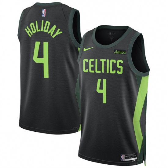 Men's Boston Celtics #4 Jrue Holiday Black 2024-25 City Edition Stitched Basketball Jersey - Ujersey
