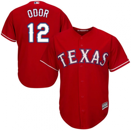 Youth Majestic Texas Rangers #12 Rougned Odor Authentic Red Alternate Cool Base MLB Jersey - Ujersey