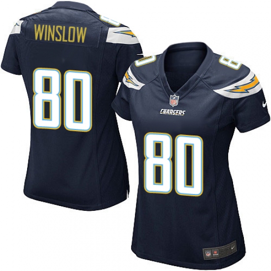 Women's Nike Los Angeles Chargers #80 Kellen Winslow Game Navy Blue Team Color NFL Jersey - Ujersey