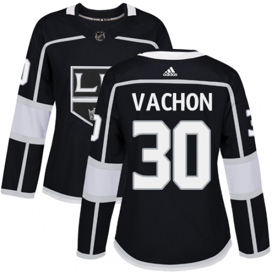 Women's Adidas Los Angeles Kings #30 Rogie Vachon Authentic Black Home NHL Jersey - Ujersey