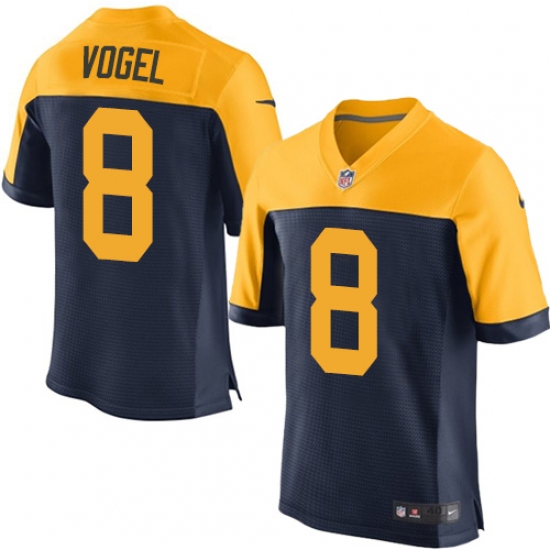 Men's Nike Green Bay Packers #8 Justin Vogel Elite Navy Blue Alternate NFL Jersey - Ujersey