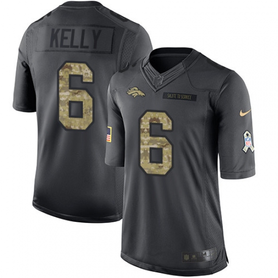 Men's Nike Denver Broncos #6 Chad Kelly Limited Black 2016 Salute to Service NFL Jersey - Ujersey