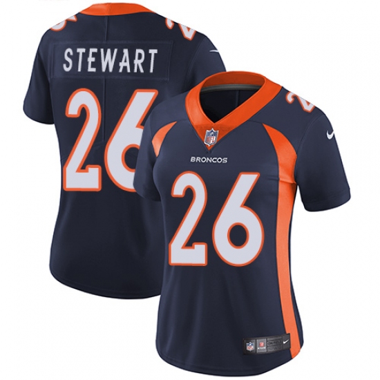 Women's Nike Denver Broncos #26 Darian Stewart Navy Blue Alternate Vapor Untouchable Limited Player NFL Jersey - Ujersey