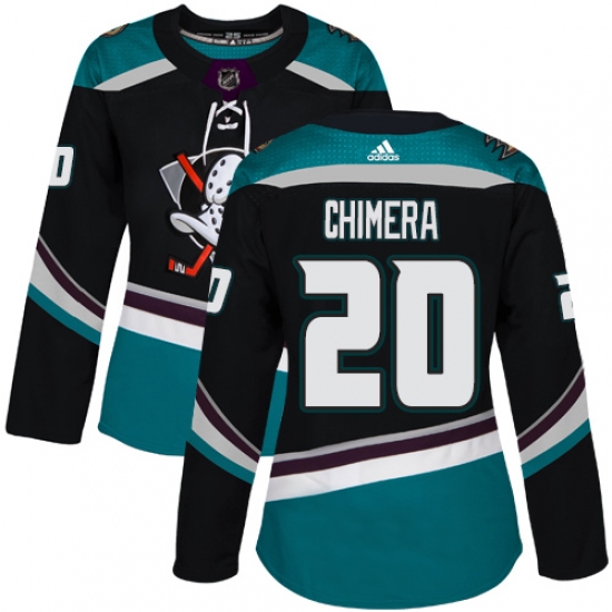 Women's Adidas Anaheim Ducks #20 Jason Chimera Authentic Black Teal Third NHL Jersey - Ujersey