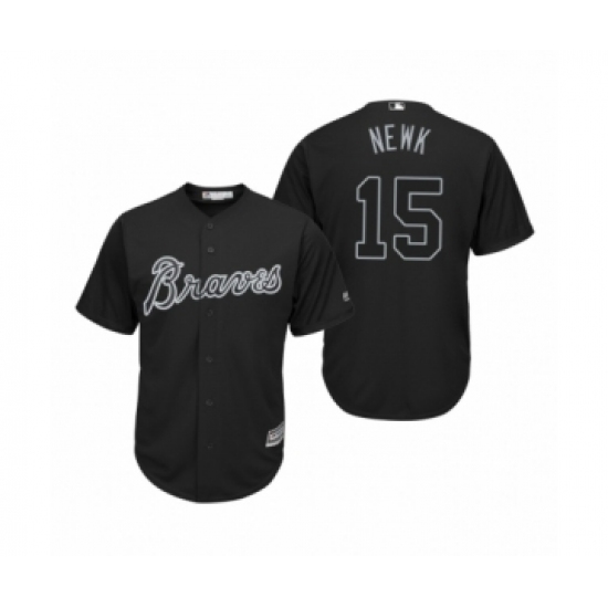 Women Atlanta Braves #15 Sean Newcomb Newk Black 2019 Players Weekend Replica Jersey - Ujersey