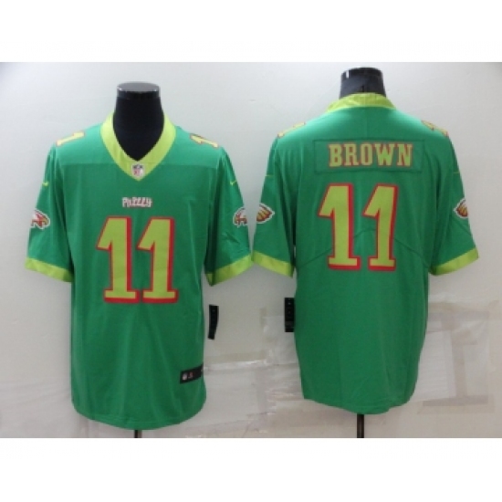 Men's Philadelphia Eagles #11 A. J. Brown Green City Edition Limited Stitched Jersey - Ujersey