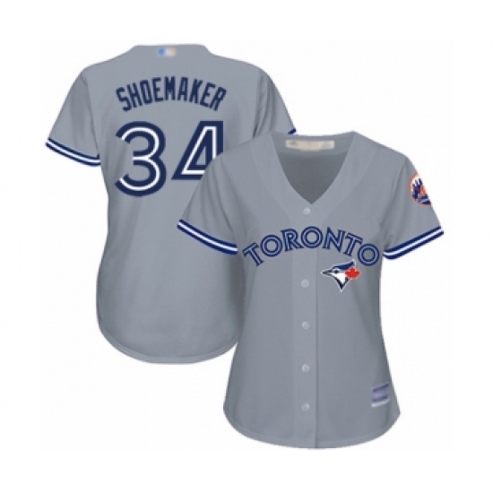Women's Toronto Blue Jays #34 Matt Shoemaker Authentic Grey Road Baseball Player Jersey - Ujersey