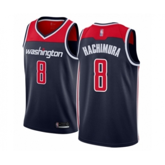 Men's Washington Wizards #8 Rui Hachimura Authentic Navy Blue Basketball Jersey Statement Edition - Ujersey