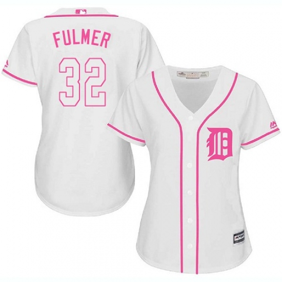 Women's Majestic Detroit Tigers #32 Michael Fulmer Replica White Fashion Cool Base MLB Jersey - Ujersey