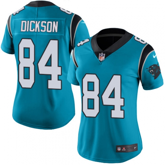 Women's Nike Carolina Panthers #84 Ed Dickson Limited Blue Rush Vapor Untouchable NFL Jersey - Ujersey