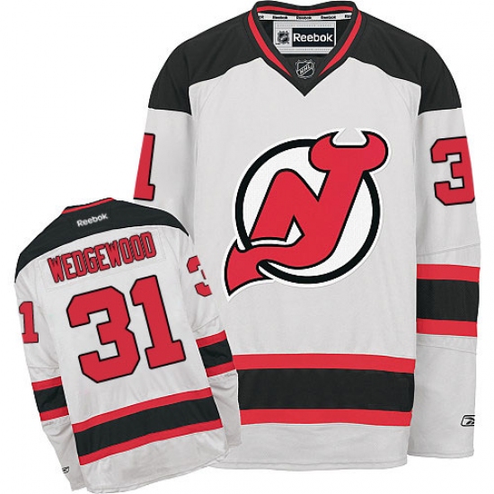 Women's Reebok New Jersey Devils #31 Scott Wedgewood Authentic White Away NHL Jersey - Ujersey