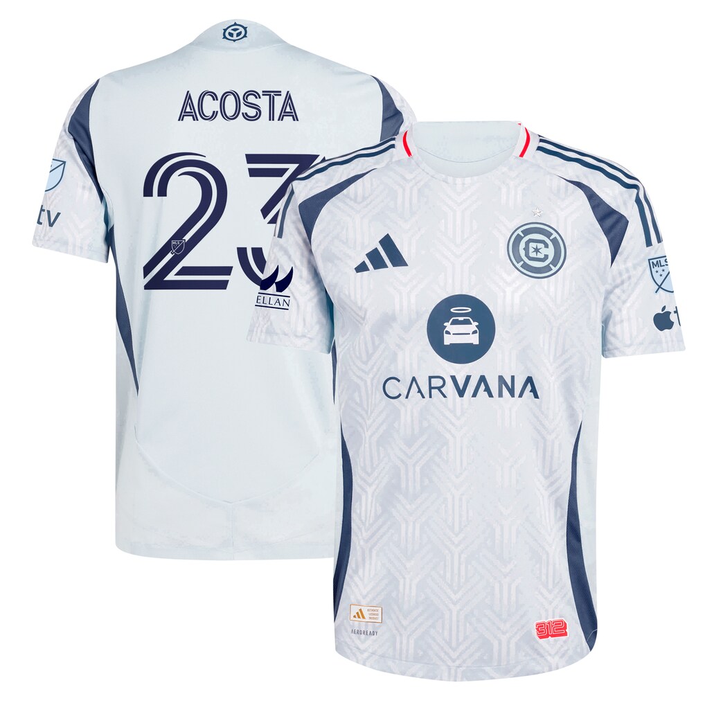 Men's Chicago Fire Kellyn Acosta adidas Light Blue 2025 The Municipal Kit Authentic Player Jersey - Ujersey