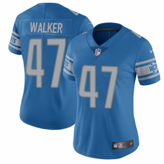 Women's Nike Detroit Lions #47 Tracy Walker Blue Team Color Vapor Untouchable Limited Player NFL Jersey - Ujersey