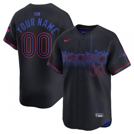 Men's Toronto Blue Jays Active Player Custom Black 2024 City Connect Limited Stitched Baseball Jersey - Ujersey