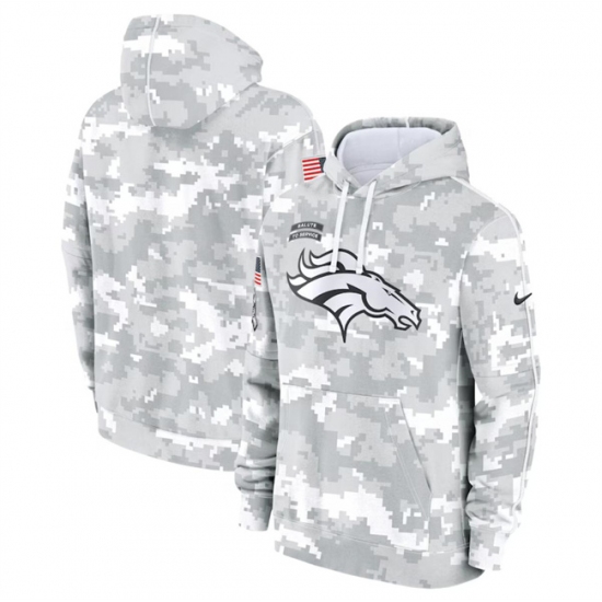 Men's Denver Broncos 2024 Arctic Camo Salute To Service Club Fleece Pullover Hoodie - Ujersey