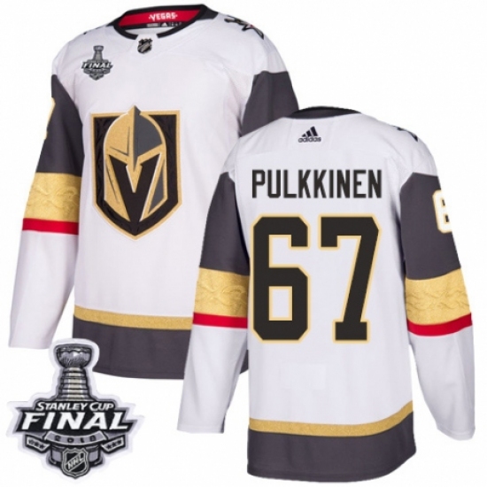 Women's Adidas Vegas Golden Knights #67 Teemu Pulkkinen Authentic White Away 2018 Stanley Cup Final NHL Jersey - Ujersey