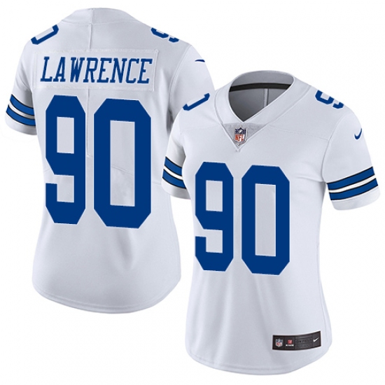 Women's Nike Dallas Cowboys #90 Demarcus Lawrence White Vapor Untouchable Limited Player NFL Jersey - Ujersey