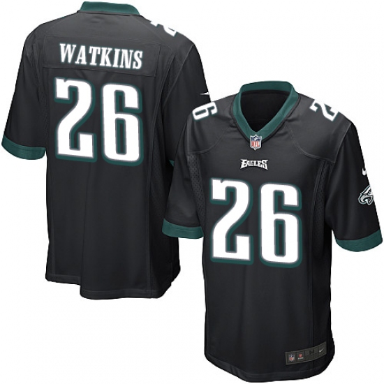 Men's Nike Philadelphia Eagles #26 Jaylen Watkins Game Black Alternate NFL Jersey - Ujersey
