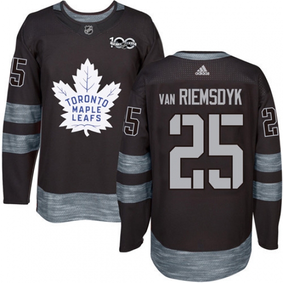 Men's Adidas Toronto Maple Leafs #25 James Van Riemsdyk Authentic Black 1917-2017 100th Anniversary NHL Jersey
