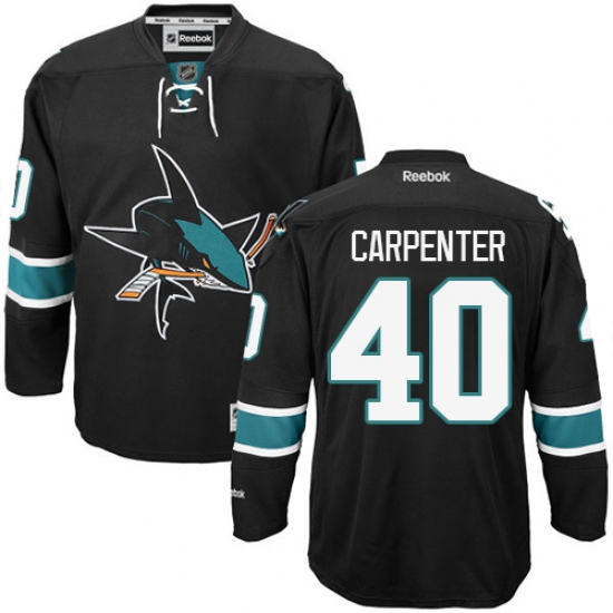 Women's Reebok San Jose Sharks #40 Ryan Carpenter Authentic Black Third NHL Jersey - Ujersey