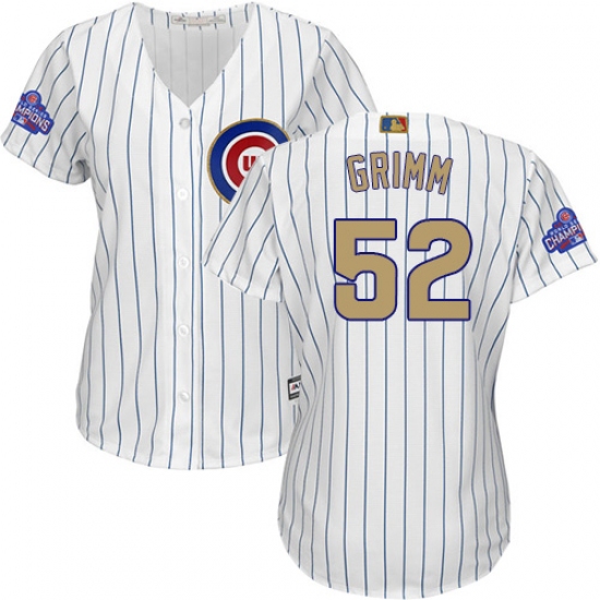 Women's Majestic Chicago Cubs #52 Justin Grimm Authentic White 2017 Gold Program MLB Jersey - Ujersey