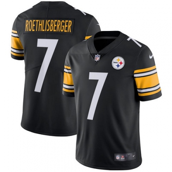 Youth Nike Pittsburgh Steelers #7 Ben Roethlisberger Black Team Color Vapor Untouchable Limited Player NFL Jersey - Ujersey