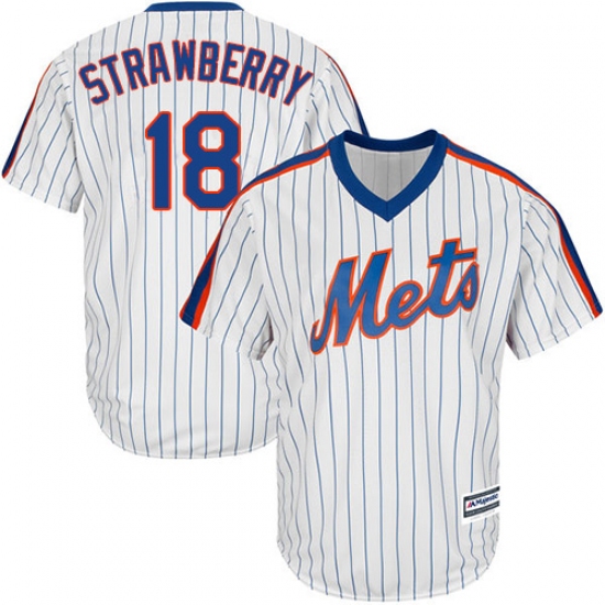 Men's Majestic New York Mets #18 Darryl Strawberry Replica White Alternate Cool Base MLB Jersey - Ujersey