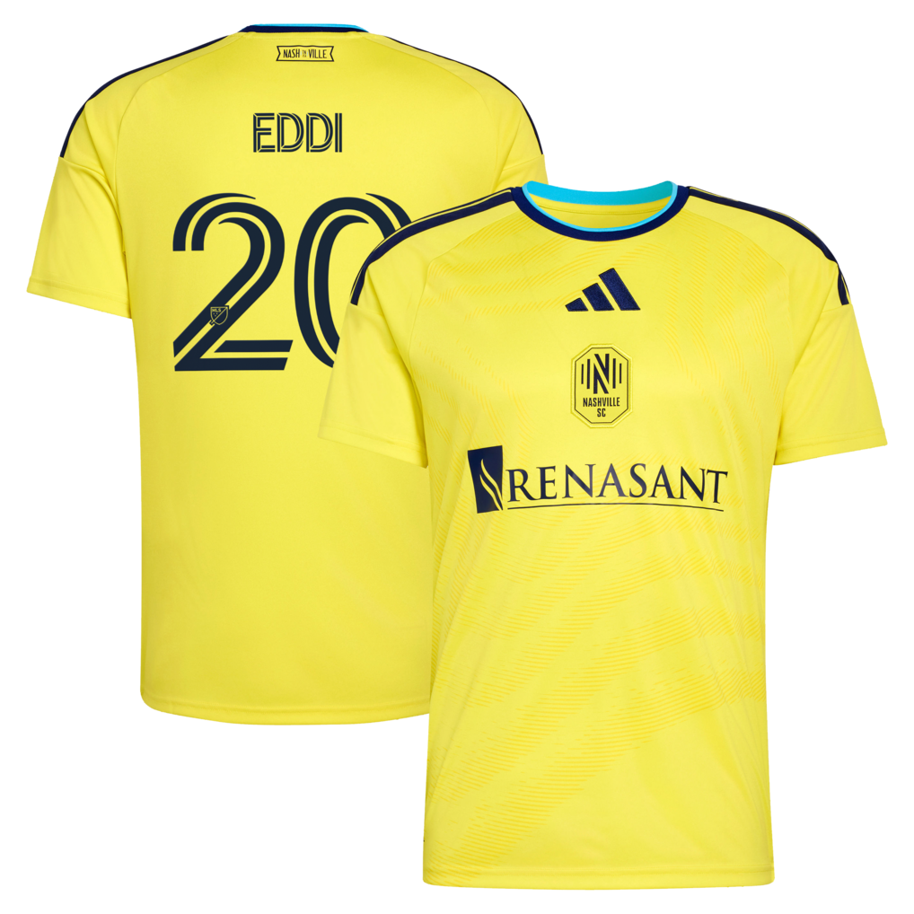 Men's Nashville SC Edvard Tagseth adidas Yellow 2026 The Reverb Kit Replica Jersey - Ujersey