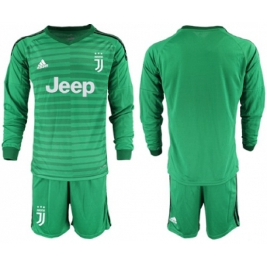 Juventus Blank Green Goalkeeper Long Sleeves Soccer Club Jersey