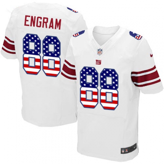 Men's Nike New York Giants #88 Evan Engram Elite White Road USA Flag Fashion NFL Jersey - ujerseystore