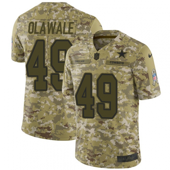 Youth Nike Dallas Cowboys #49 Jamize Olawale Limited Camo 2018 Salute to Service NFL Jersey - Ujersey
