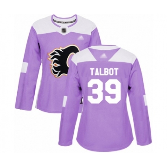 Women's Calgary Flames #39 Cam Talbot Authentic Purple Fights Cancer Practice Hockey Jersey - Ujersey