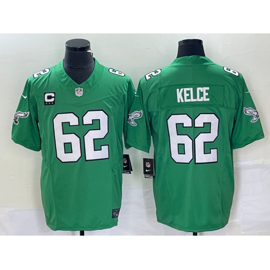 Men's Nike Philadelphia Eagles #62 Jason Kelce Green 2023 F.U.S.E. Vapor Untouchable C Stitched Football Jersey - Ujersey