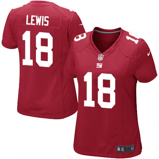 Women's Nike New York Giants #18 Roger Lewis Game Red Alternate NFL Jersey - Ujersey