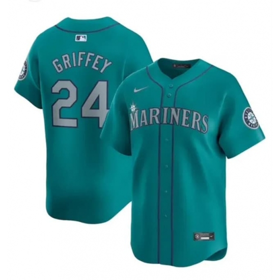 Men's Seattle Mariners #24 Ken Griffey Jr. Aqua Alternate Limited Stitched jersey