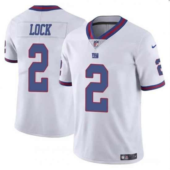 Men's New York Giants #2 Drew Lock White Limited Football Stitched Jersey - Ujersey