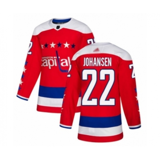 Youth Washington Capitals #22 Lucas Johansen Authentic Red Alternate Hockey Jersey - Ujersey