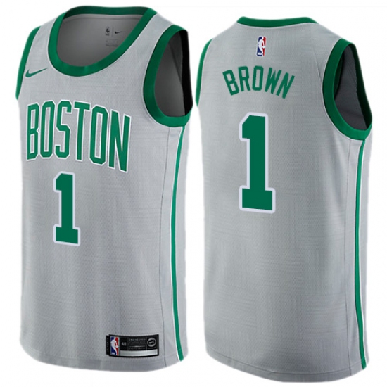 Youth Nike Boston Celtics #1 Walter Brown Swingman Gray NBA Jersey - City Edition - Ujersey