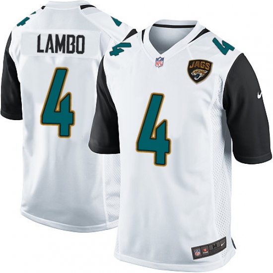 Men's Nike Jacksonville Jaguars #4 Josh Lambo Game White NFL Jersey - Ujersey