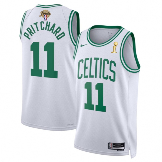 Men's Boston Celtics #11 Payton Pritchard White 2024 Finals Champions Association Edition Stitched Basketball Jersey - Ujersey